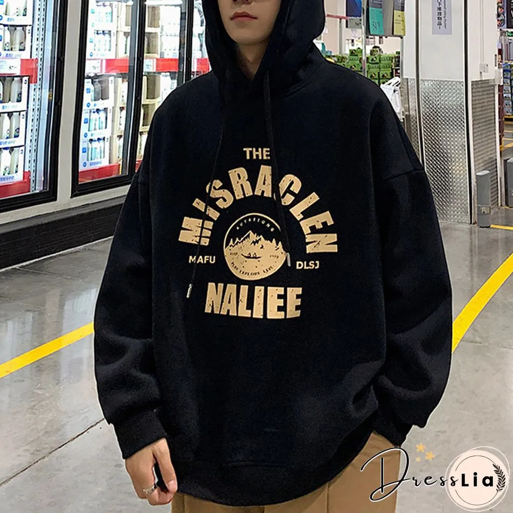 Mens Printed Casual Hoodie