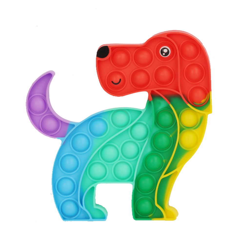

Cartoon Dog Push Bubble Sensory Toy Fidget Anti Stress Relax Toys Rainbow, 501 Original