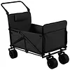 2-in-1 Wagons Carts Foldable 440lbs Capacity Folding Chair Cart with All-Terrain Wheels Beach Wagon for  Sports Garden Camping