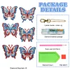 6pcs DIY Independence Day Butterfly Diamond Painting Double-Sided Keychains