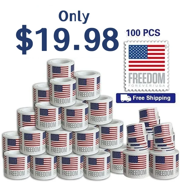💥(Free shipping) U.S. Flag 2023- roll of 100 PCS Forever First-Class Rate  stmps Forever First Class Postal stmps