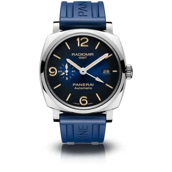 Panerai Radiomir GMT - 45mm, AISI 316L Polished Steel, Sun-brushed blue dial, Watch PAM00945【Free Shipping】