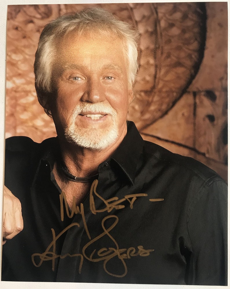 Kenny Rogers (d. 2020) Signed Autographed Glossy 8x10 Photo Poster painting - COA Matching Holograms