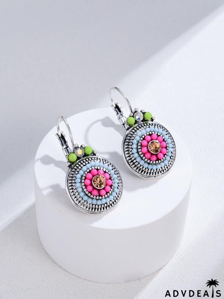 Bead Round Design Earrings