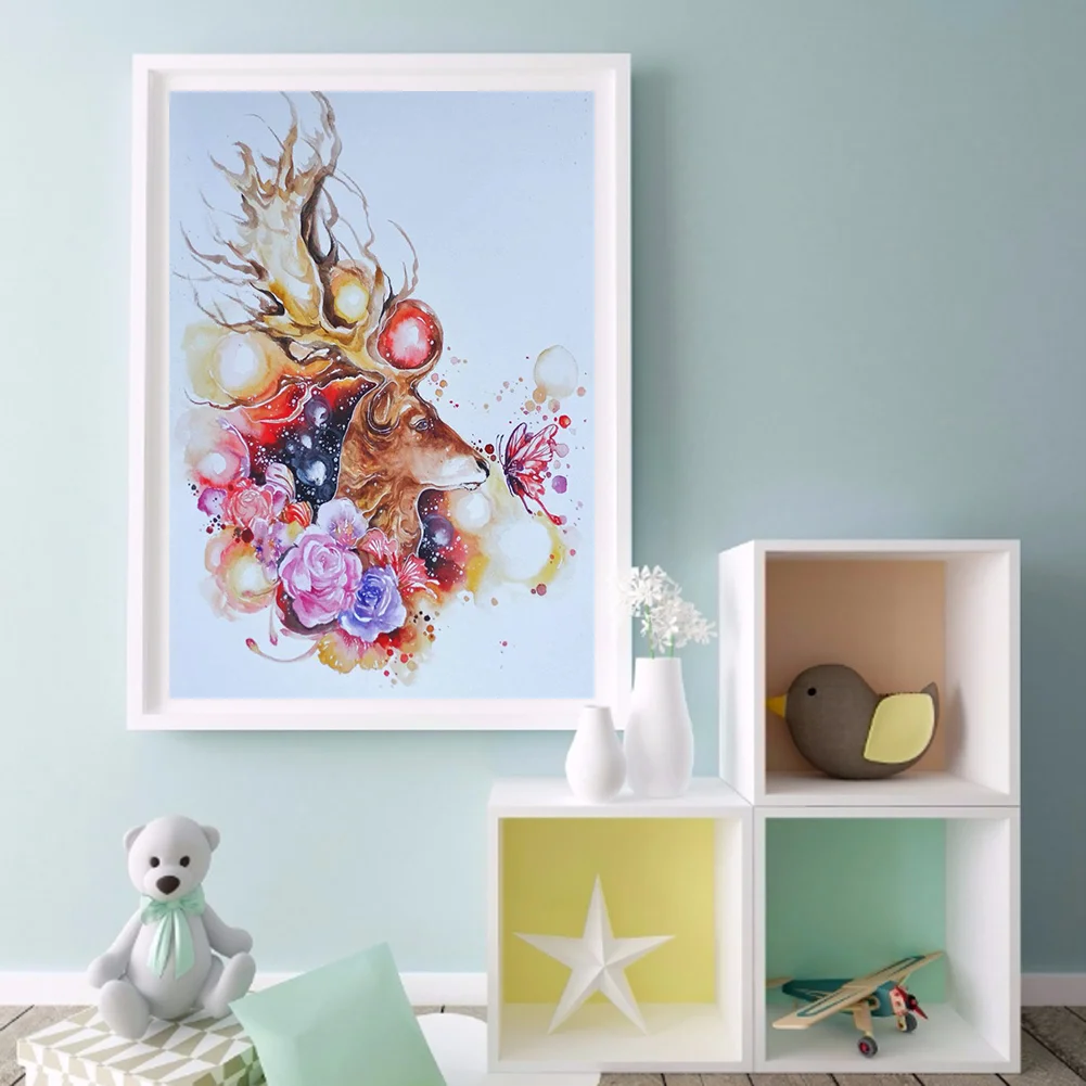 Diamond Painting - Full Round Drill - Flower Elk(30*40cm)