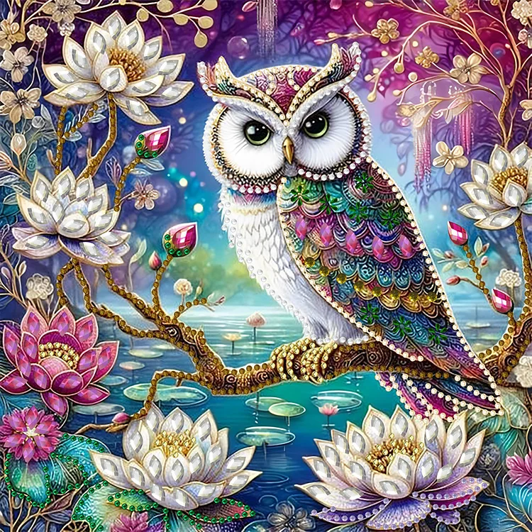 Owl 30*30CM (Canvas) Special Shaped Drill Diamond Painting gbfke