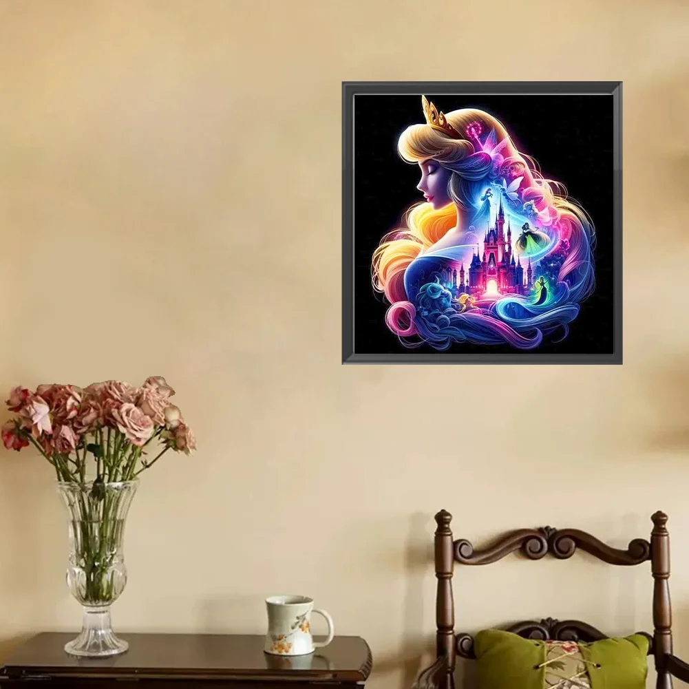 Diamond Painting - Full Square Drill - Princess Forest Silhouette(Canvas|35*35cm)