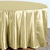 108" Champagne Seamless Satin Round Tablecloth