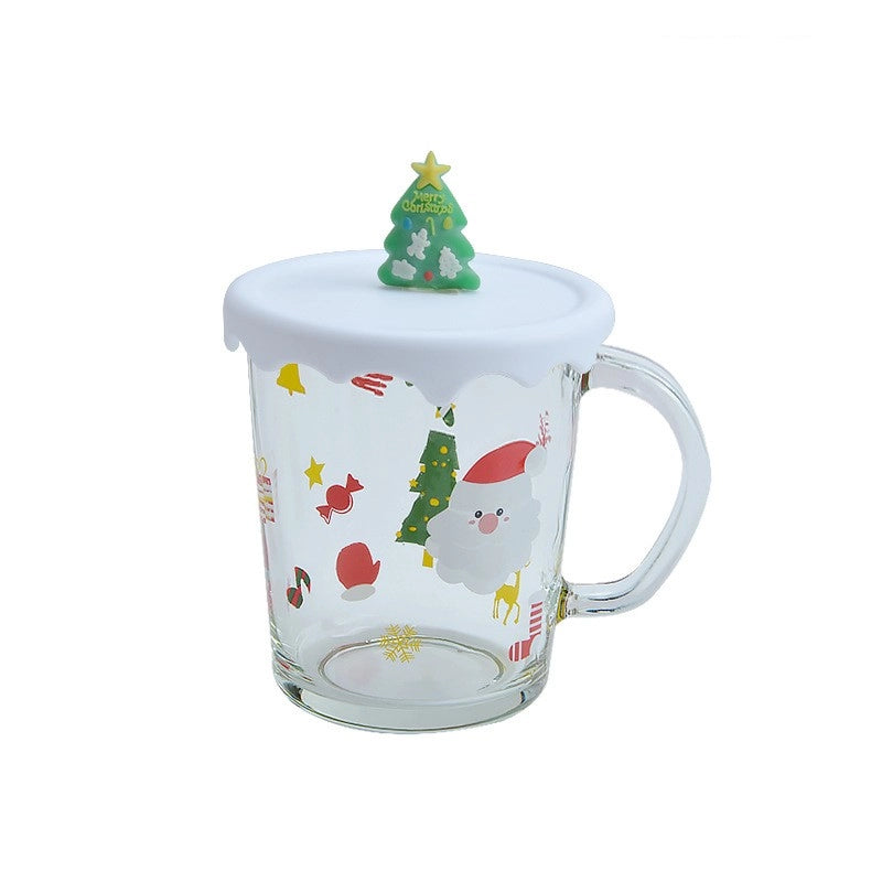 Christmas Cute Christmas Tree Santa Claus Snowman Glass Mug 1 Piece