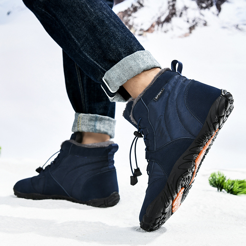 Men's Non-slip Waterproof Warm Fleece High Top Outdoor Boots