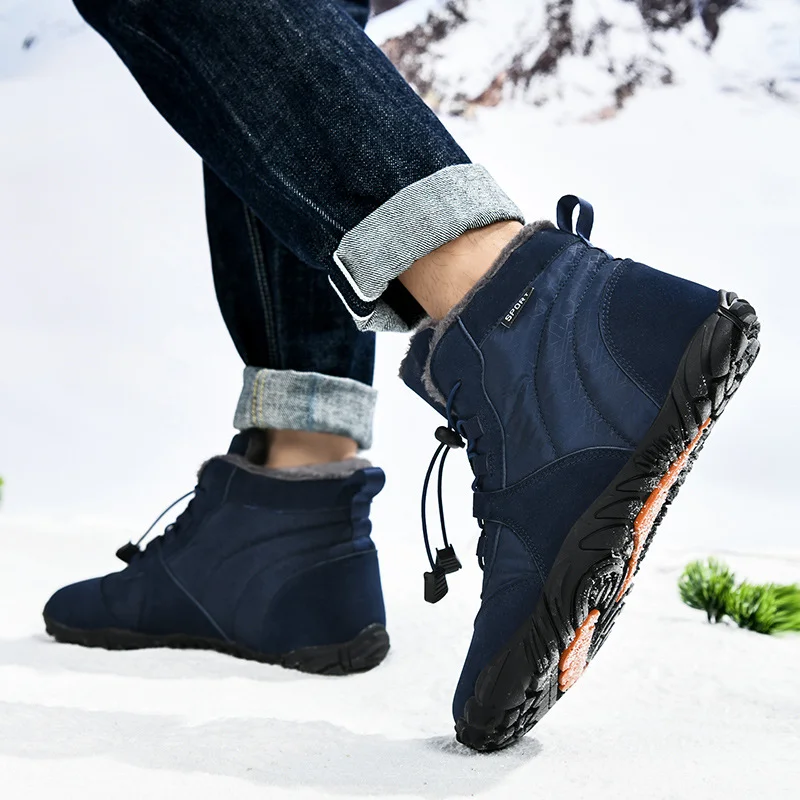 Men's Non-slip Waterproof Warm Fleece High Top Outdoor Boots