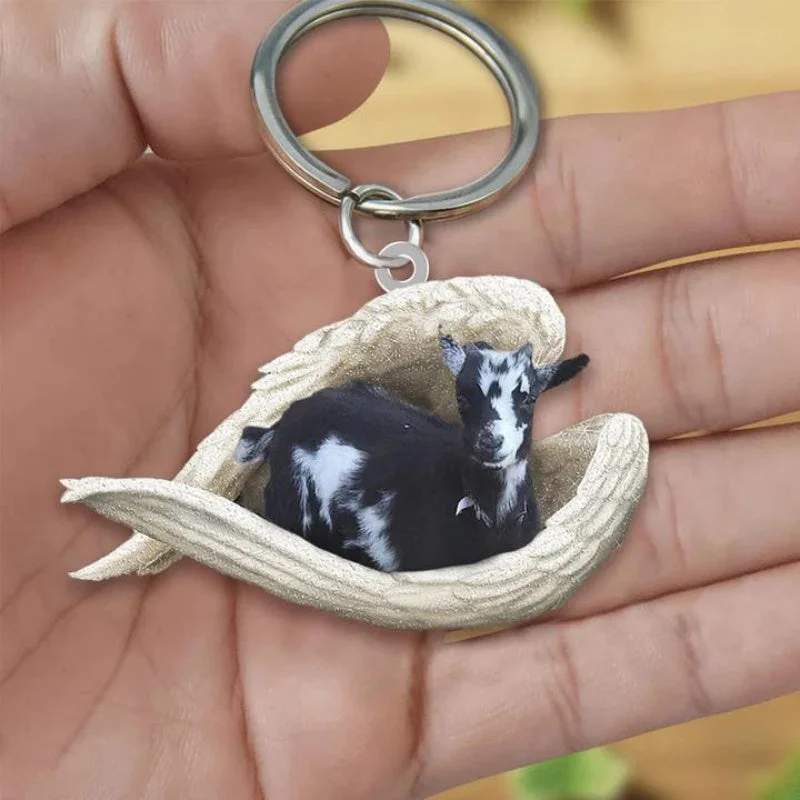 VigorDaily Sleeping Angel Acrylic Keychain Goat SA216