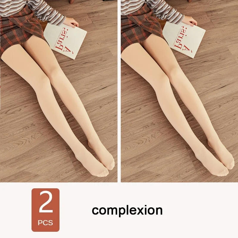 ATHVOTAR 2Pcs Winter Warm Pants Women Casual Thicken Elasticity Velvet Pants Thermal High Waist Pants for Women