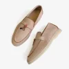 DONNAIN  Women Penny Loafers Luxury Kid Suede Handmade Pink Moccasins Casual Slip-On Flat Shoes Plus Size 41-43 Female Shoes