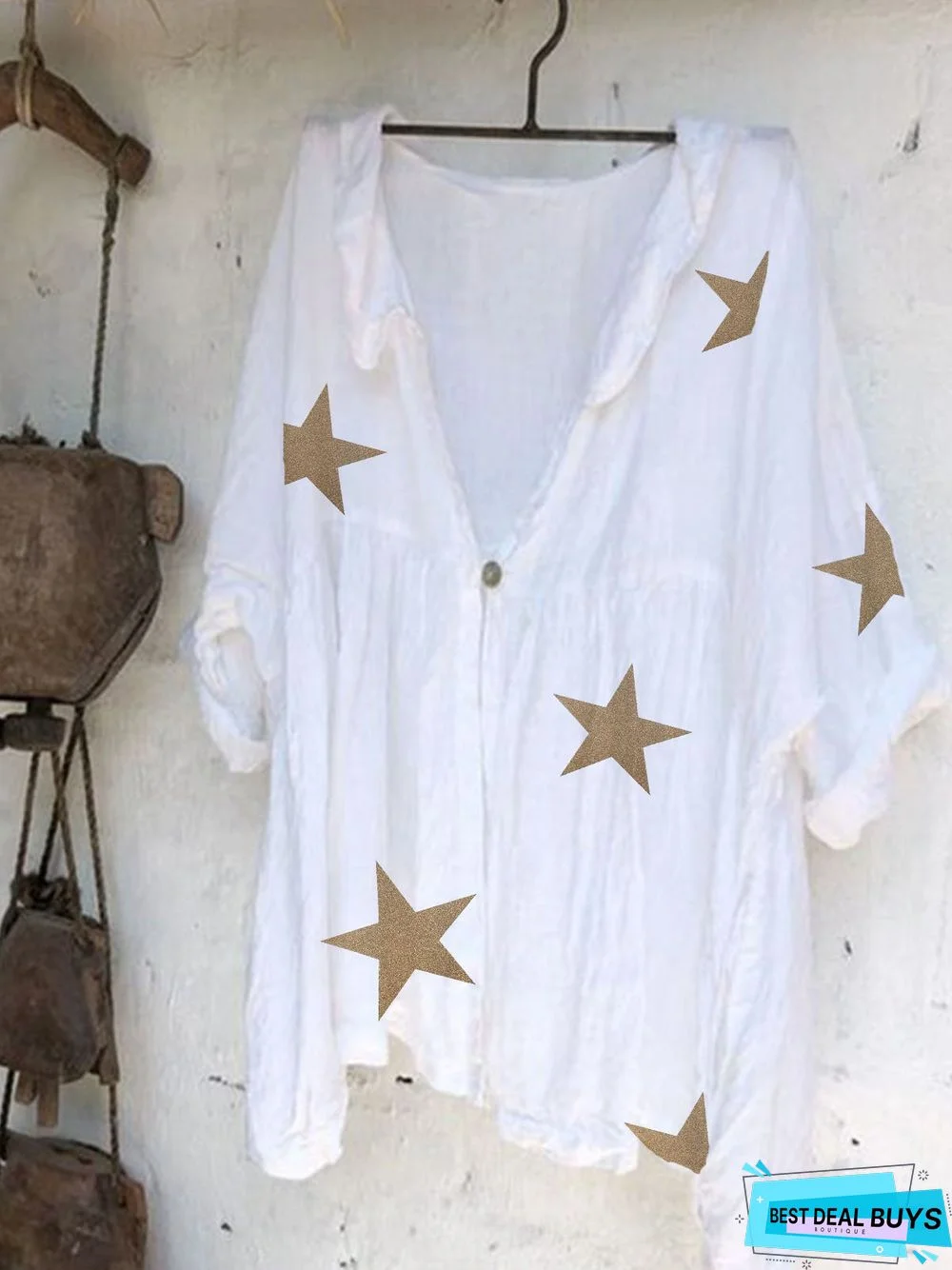 White Cotton Star T-shirt