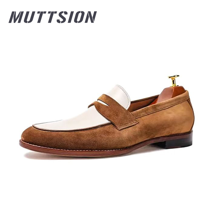 MUTTSION Luxury Suede Business Formal Leather Loafers