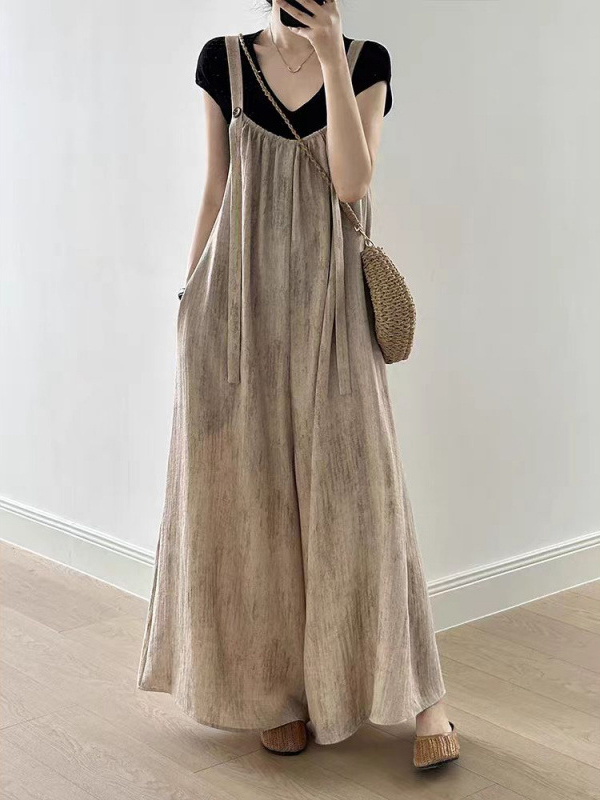 Adjustable Strap Loose Wide Leg Jumpsuit