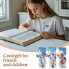 3Pcs DIY Pearl Painting Flowers Bookmark with Butterfly Pendant Home Office Supplies Gift for Book Lovers