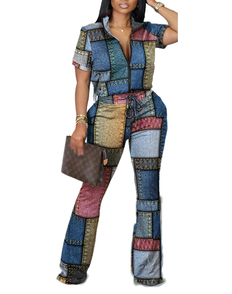 Uveng Uveng Women's Clothing Explosion 2023 Spring And Summer New Two Sets Of Fashion Zipper Short-Sleeved Trousers Set