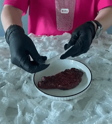 Flexible food-grade cover stretched over the bowl