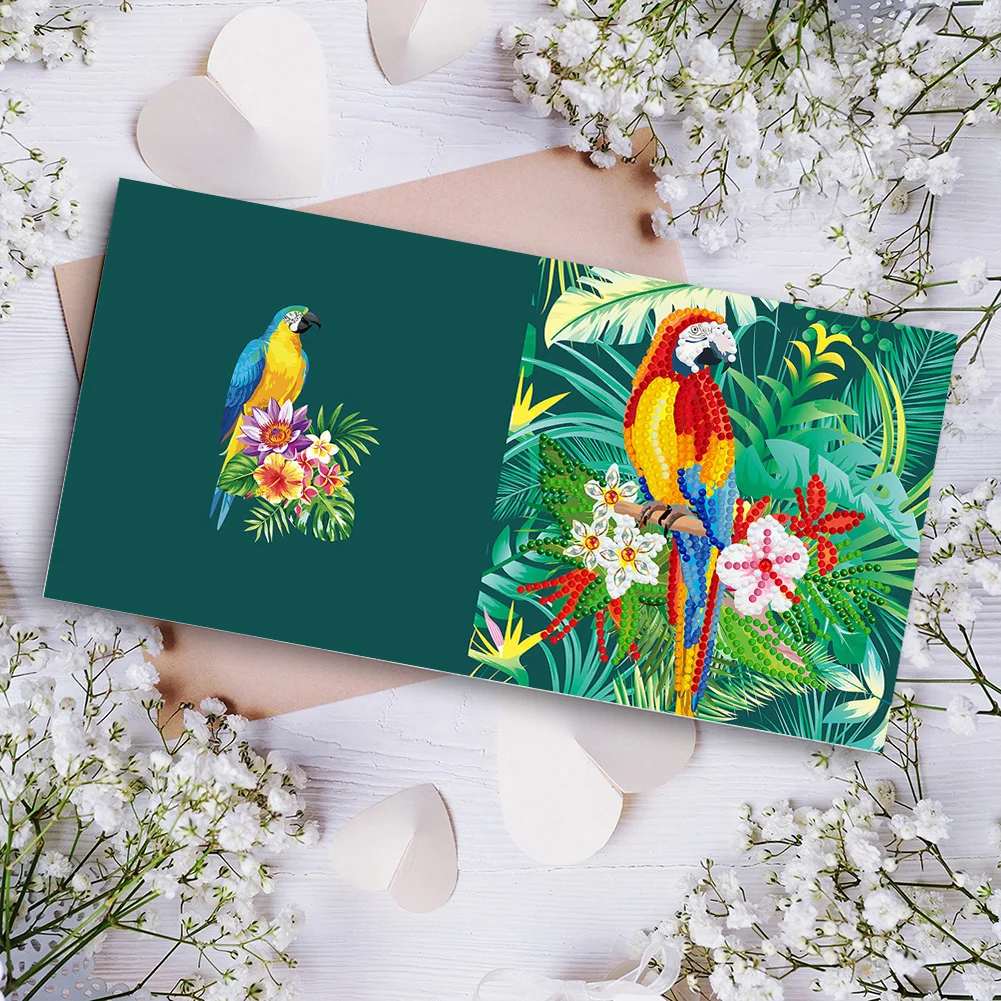 12pcs DIY Diamond Painting Greeting Cards Birthday Thanks Embroidery Postcard