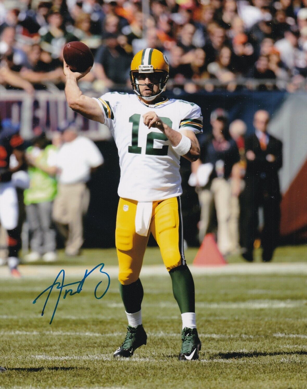 AARON RODGERS SIGNED AUTOGRAPH 8X10 Photo Poster painting GREEN BAY PACKERS