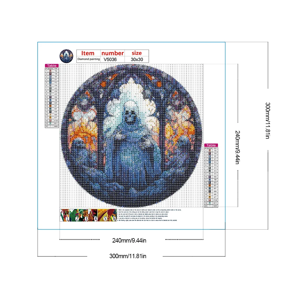 Full Round Diamond Painting 30*30cm - Scary Halloween