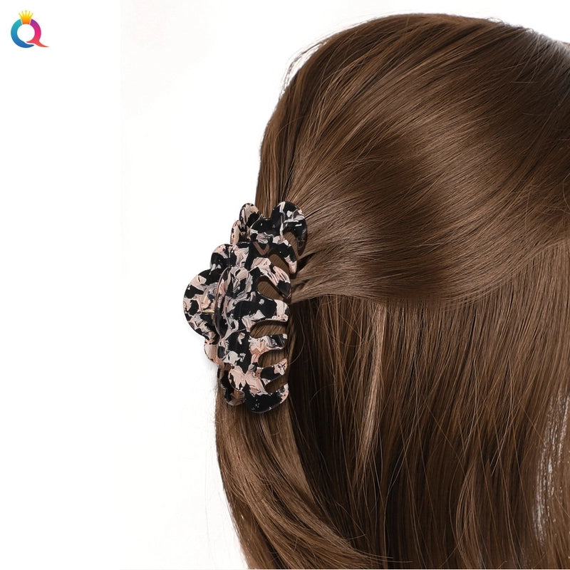 Women’s IG Style Minimalist Color Block Arylic Hollow Out Hair Claws