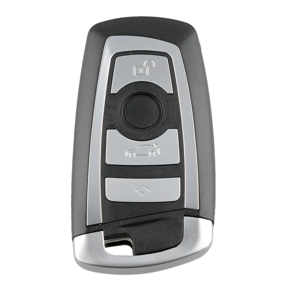 

4-Button Key Fob Replacement Case for BMW CAS4 F 550i GT 535i 528i -Silver, 501 Original