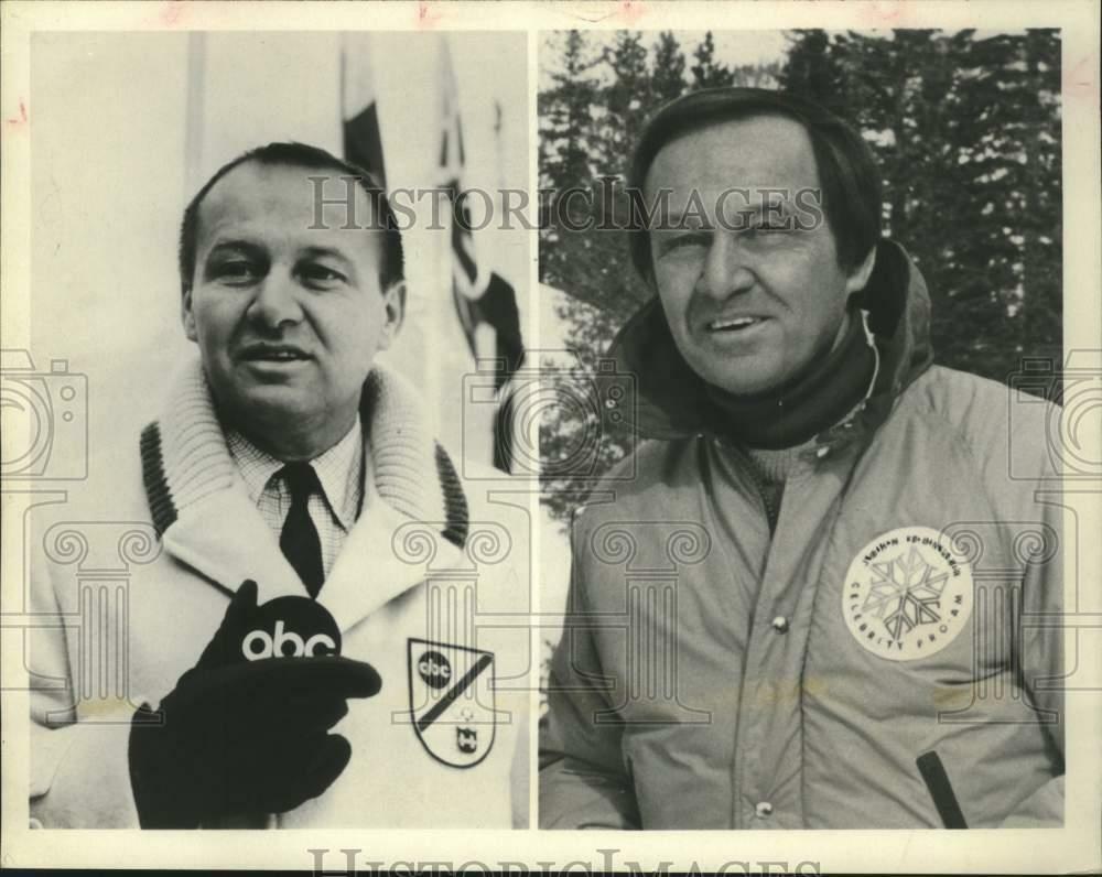 Press Photo Poster painting ABC Sportscaster Jim McKay in composite of portraits 18 years apart