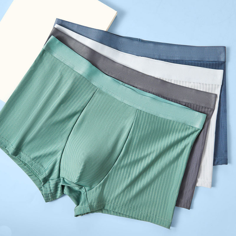 Big Men's Mid Waist Underwear Ice Silk