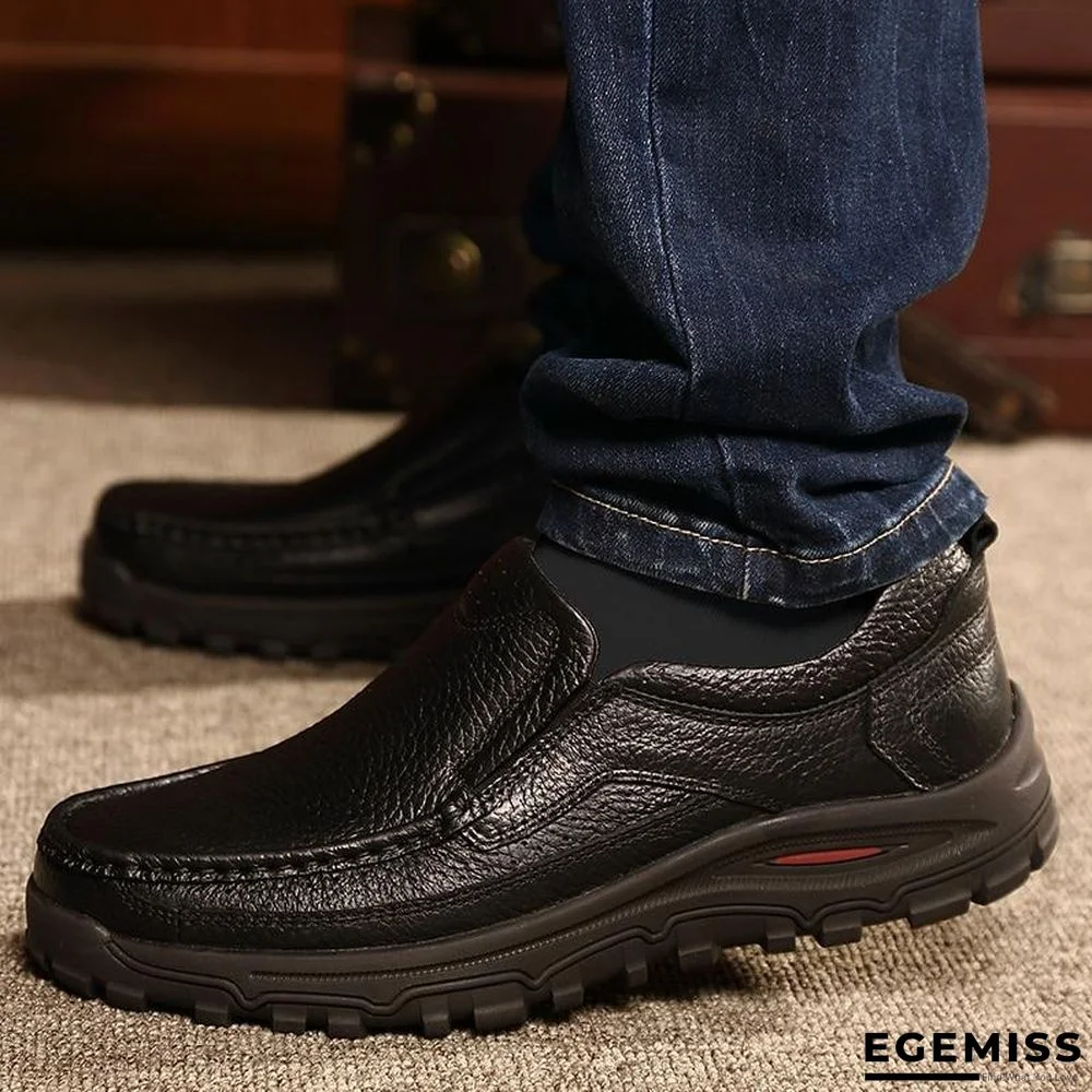 Men Footwear Thick Sole Mens Casual Shoes Male High Quality Cowhide | EGEMISS