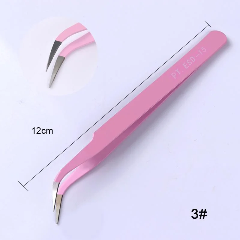 Straight Nail Tweezers with Silicone Pressing Head for 3D Sticker Rhinestones Water Sticker Picker Nails Tools Stainless Steel-Nail Inspo