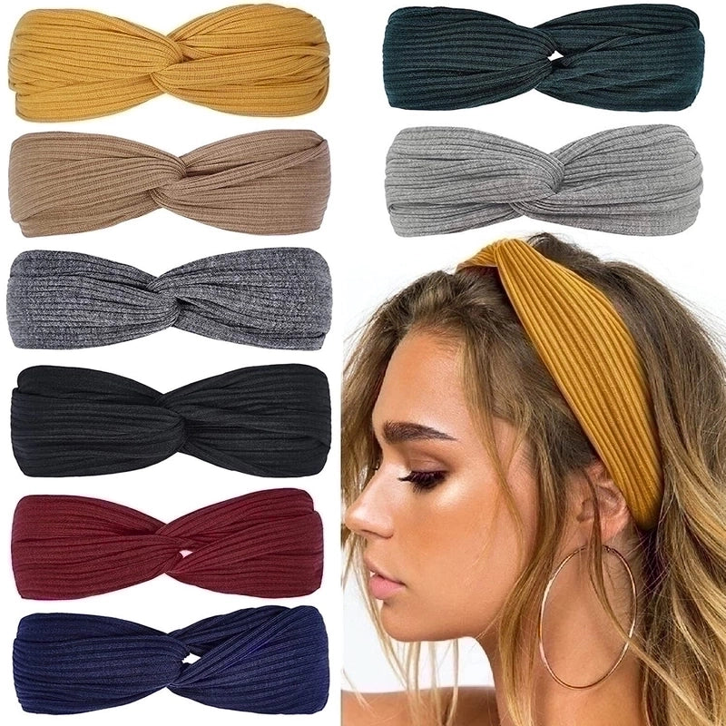 Casual Minimalist Stripe Solid Color Cloth Stripe Hair Band