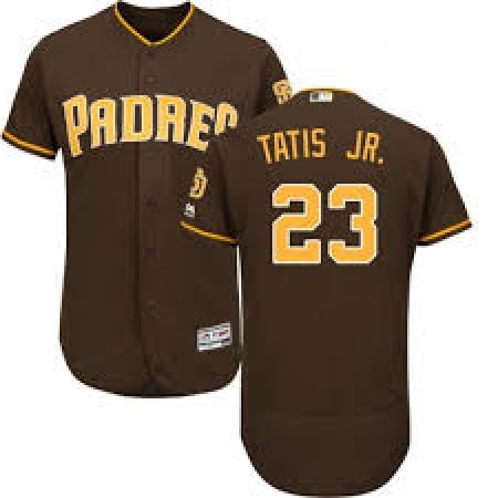 Men's San Diego Padres #23 Fernando Tatis Jr.  Coffee Flex Base Stitched MLB Jersey 753J