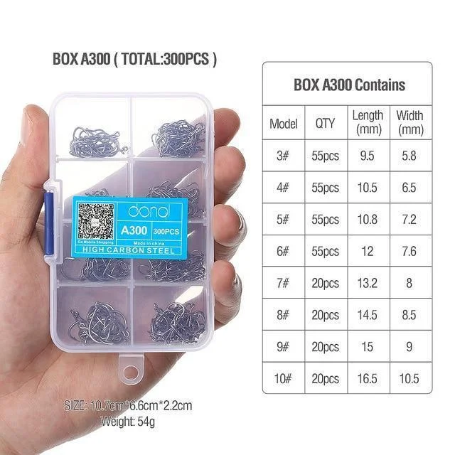 300pcs/Box Fishing Hook