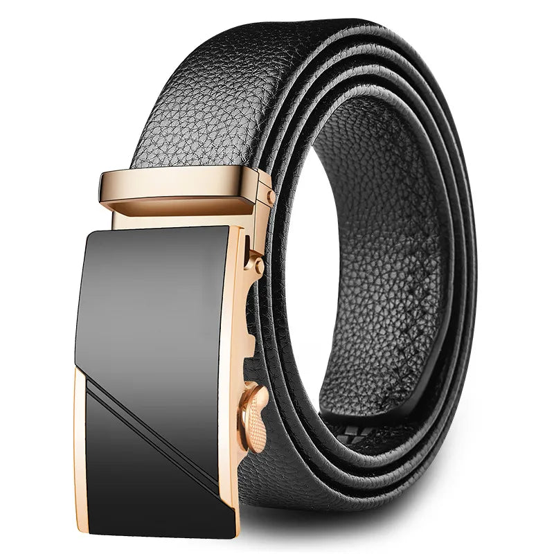 Direct Belt Men’s Youth Business Soft Leather 3.5 Automatic Buckle Black Belt Running Jianghu Goods Source