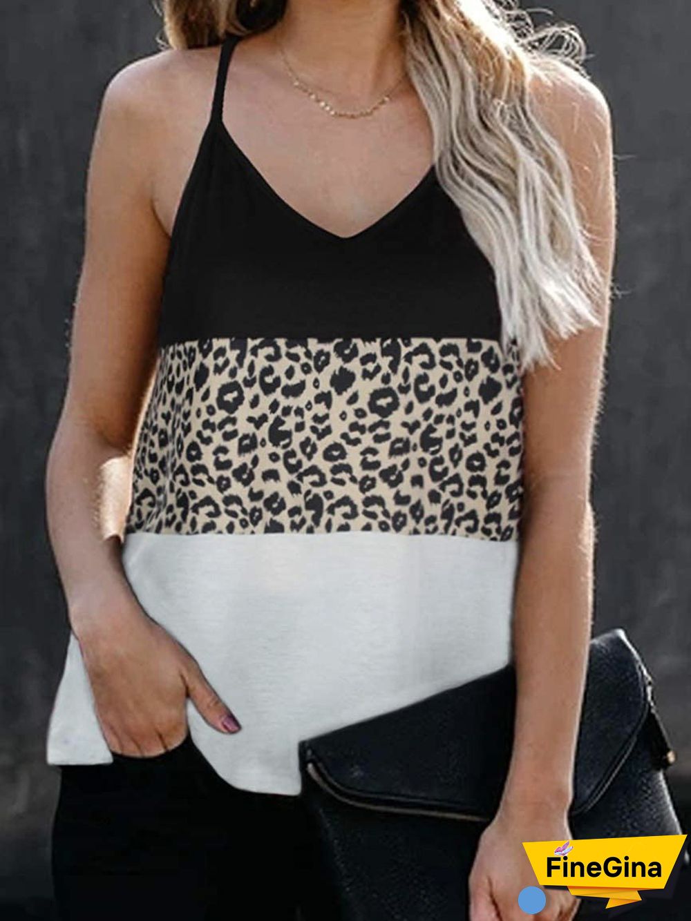 Women's Floral Printed V-neck Sleeveless Tops
