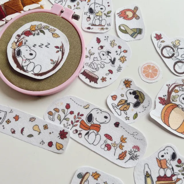 Snoopy Fall Pattern Snoopy Fall Vibe & Mushroom Embroidery Patterns - Stick & Stitch For ...