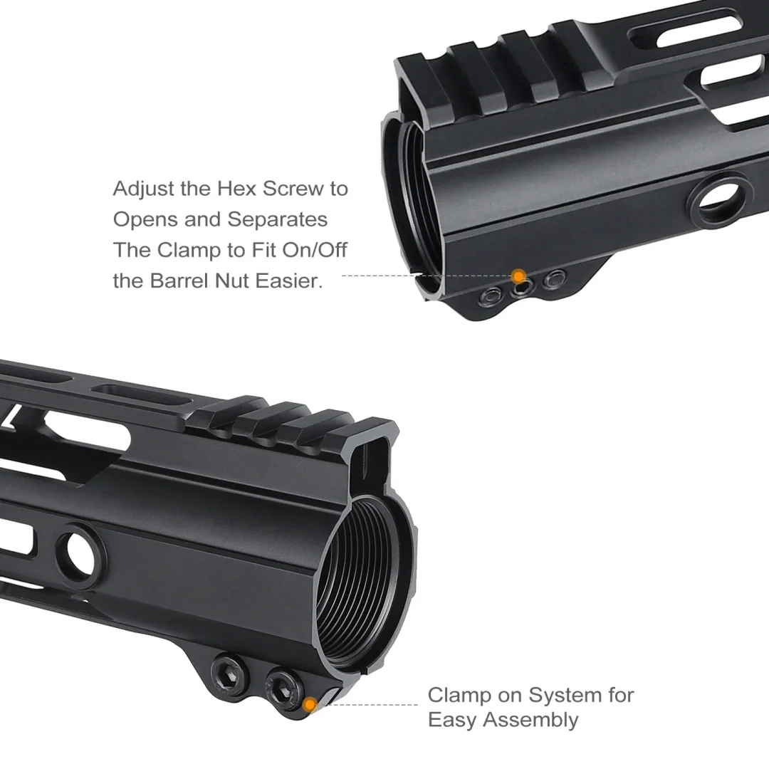 ohhunt® Gen2 AR-15 Lightweight Free Float M-LOK Handguard 7" 10" 12" 15"