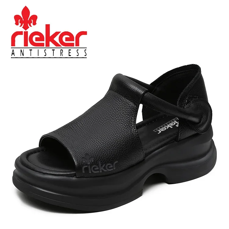 RIEKER® Nowe letnie sandały na platformie z podwyższającymi obcasami