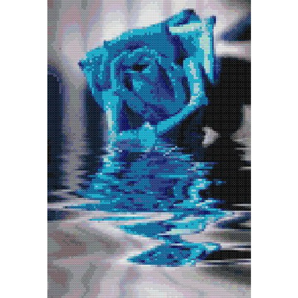 9CT Full Stamped Cross Stitch Bead Embroidery- Rose(Canvas|30*42CM)