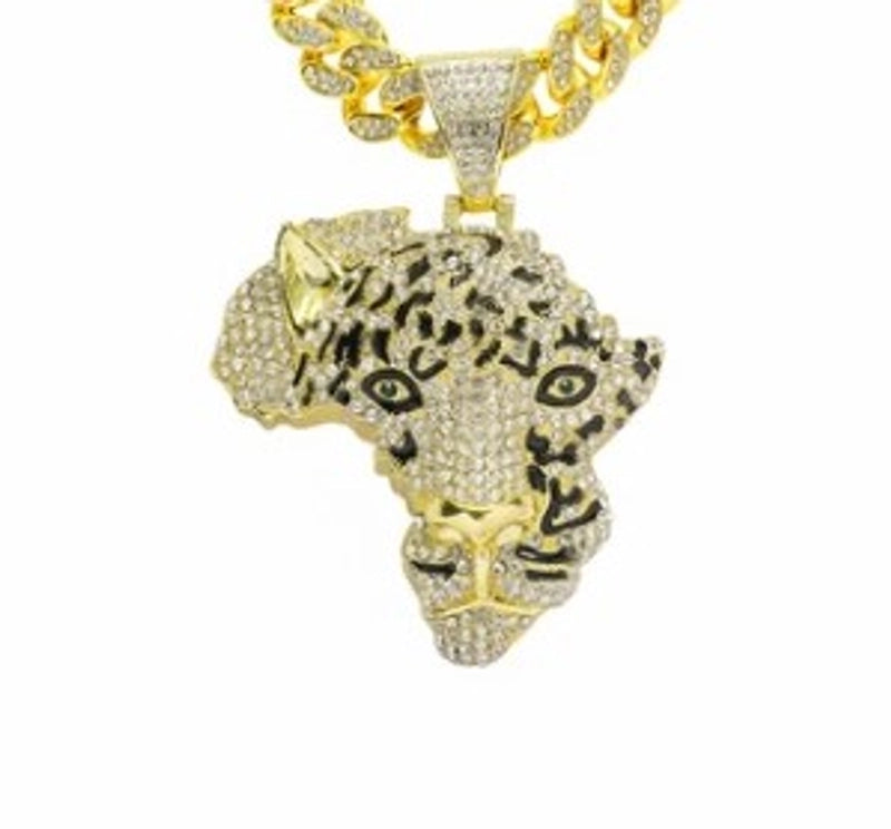 Hip-hop Color Block Alloy Inlay Rhinestones Men’s Pendant Necklace