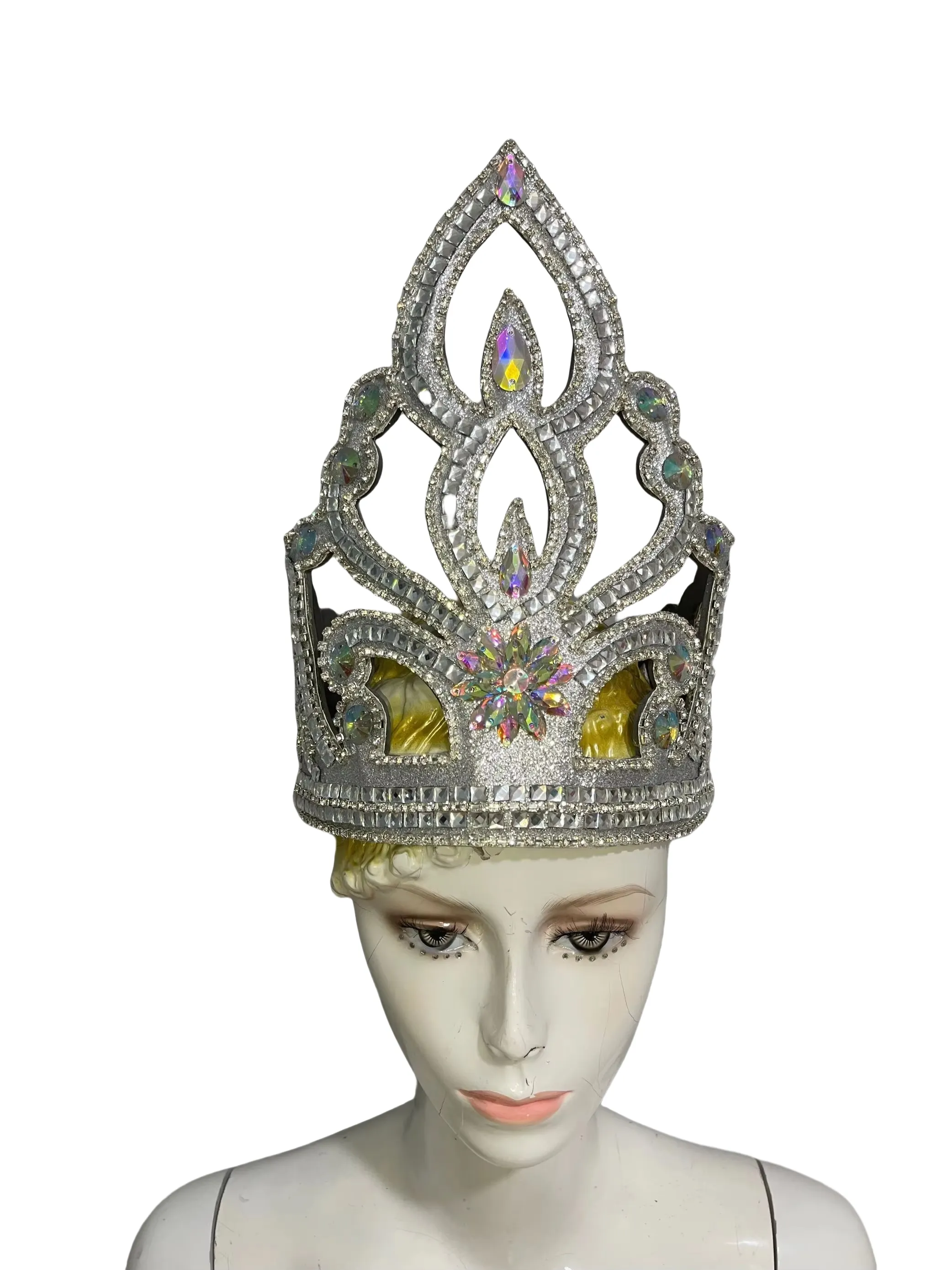 VCSHOES Feather headdress samba costume carnival halloween party bar performance hat makeup dance wings parade