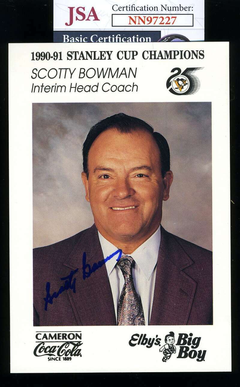 Scotty Bowman JSA Coa Signed 5x7 1990 91 Penguins Photo Poster painting Autograph