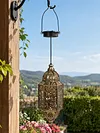 Solar Lantern Outdoor Garden Hanging Light Iron Hollow Design
