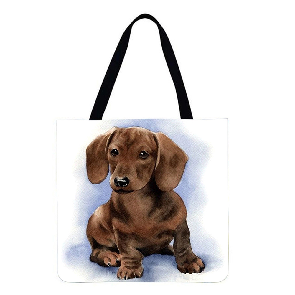 Dog 40*40cm linen tote bag