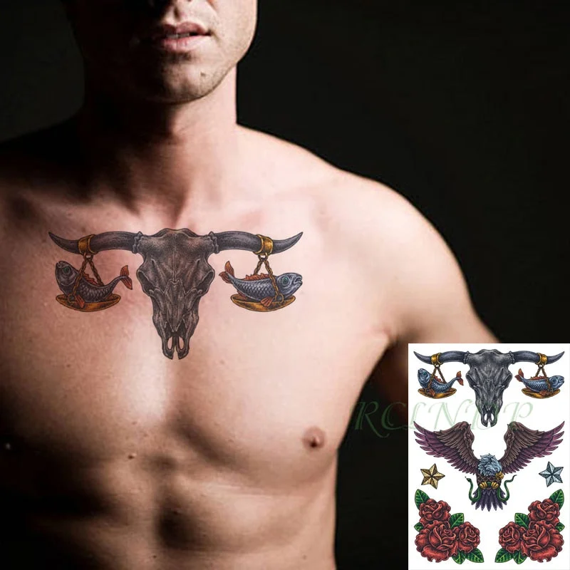 Waterproof Temporary Tattoos Sticker Scorpion Fly birds dark clouds fake tattos flash tatoo tatouage for women men