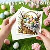 6PCS Diamond Painting Easter Egg Greeting Card Kit for Birthdays Thanksgiving & Special Occasion