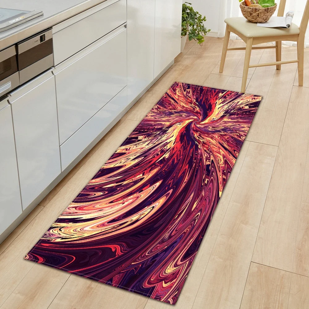Nordic Entrance Doormat Kitchen Mat Home Bedroom Hallway Floor Rug 3D Pattern Decoration Flannel Carpet Bathroom Non-slip Mat